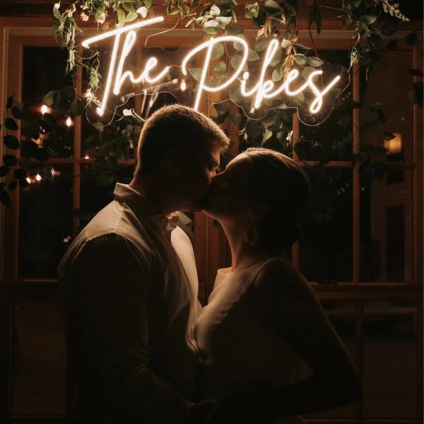 Last Name Neon Sign for Wedding