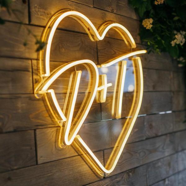 Wedding Heart Neon Sign with Initials 