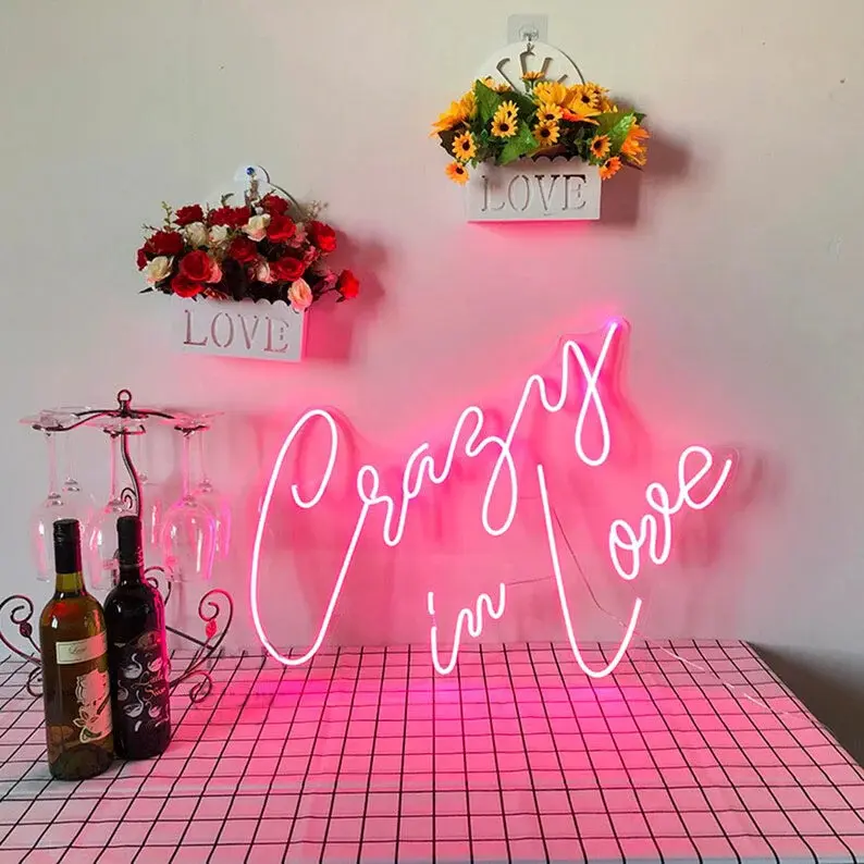 Crazy in Love LED Neon Sign perfect for weddings by Nuwave Neon