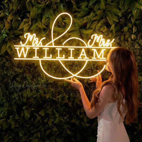 Mr. & Mrs. Last Name Neon Sign